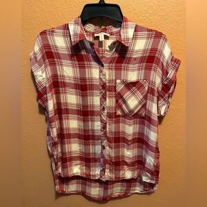 Como Vintage Red and White Plaid Blouse